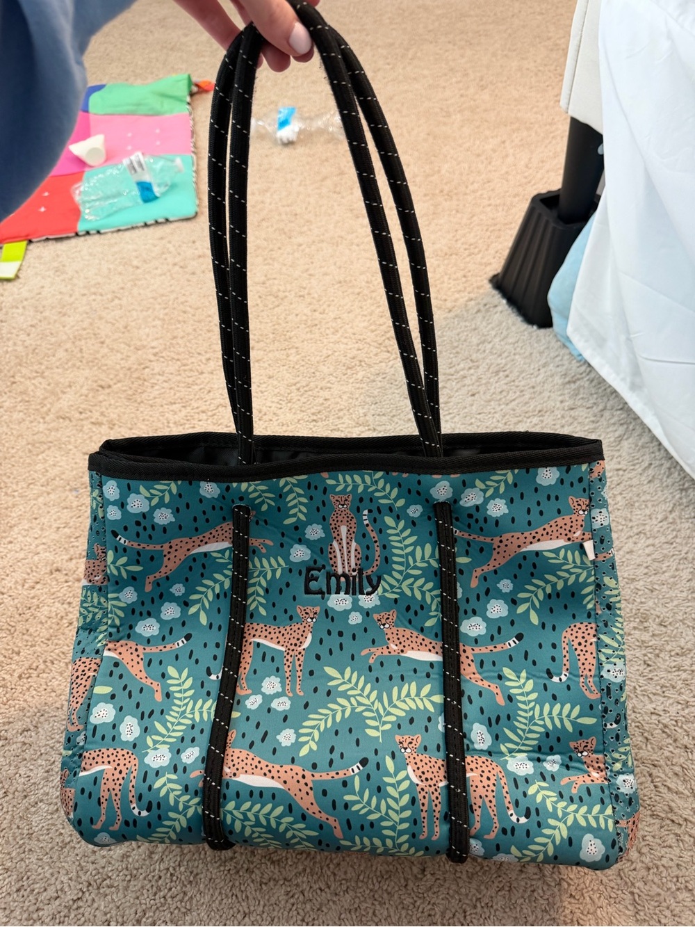 “Emily” embroidered tote bag